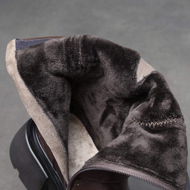 Women's Grip Pattern Real With Fleece Lining Boots
