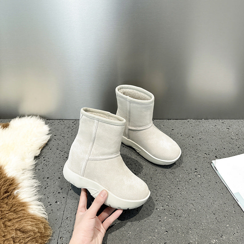 Women's Winter Fleece-lined Thickened Waterproof Minus Platform Ankle Women's Snow Boots