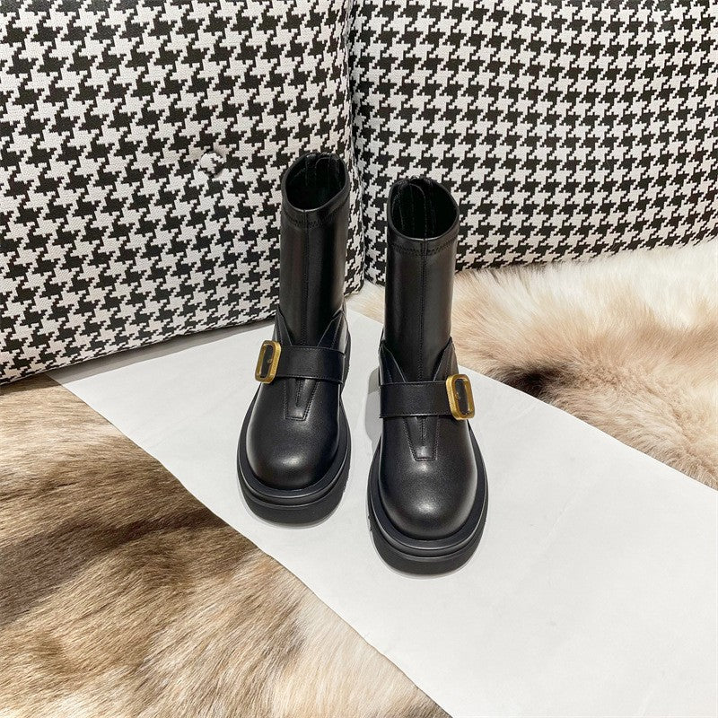Women's Hight Increasing Martin Fashionable Super Popular Thin Trendy Cool Boots