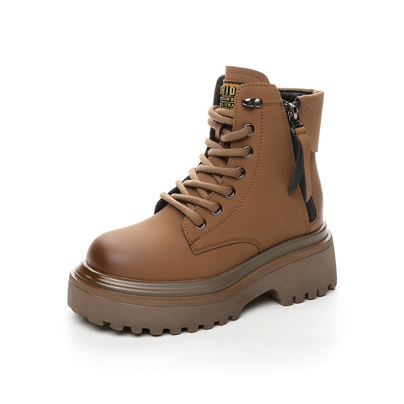 Women's Martin Retro Motorcycle Short Tube Worker British Style Women's Leather Boots