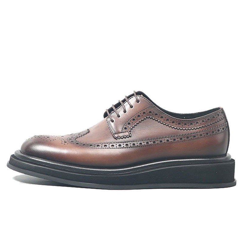 Men's Business British Black Brogue Spring Formal Wear Leather Shoes
