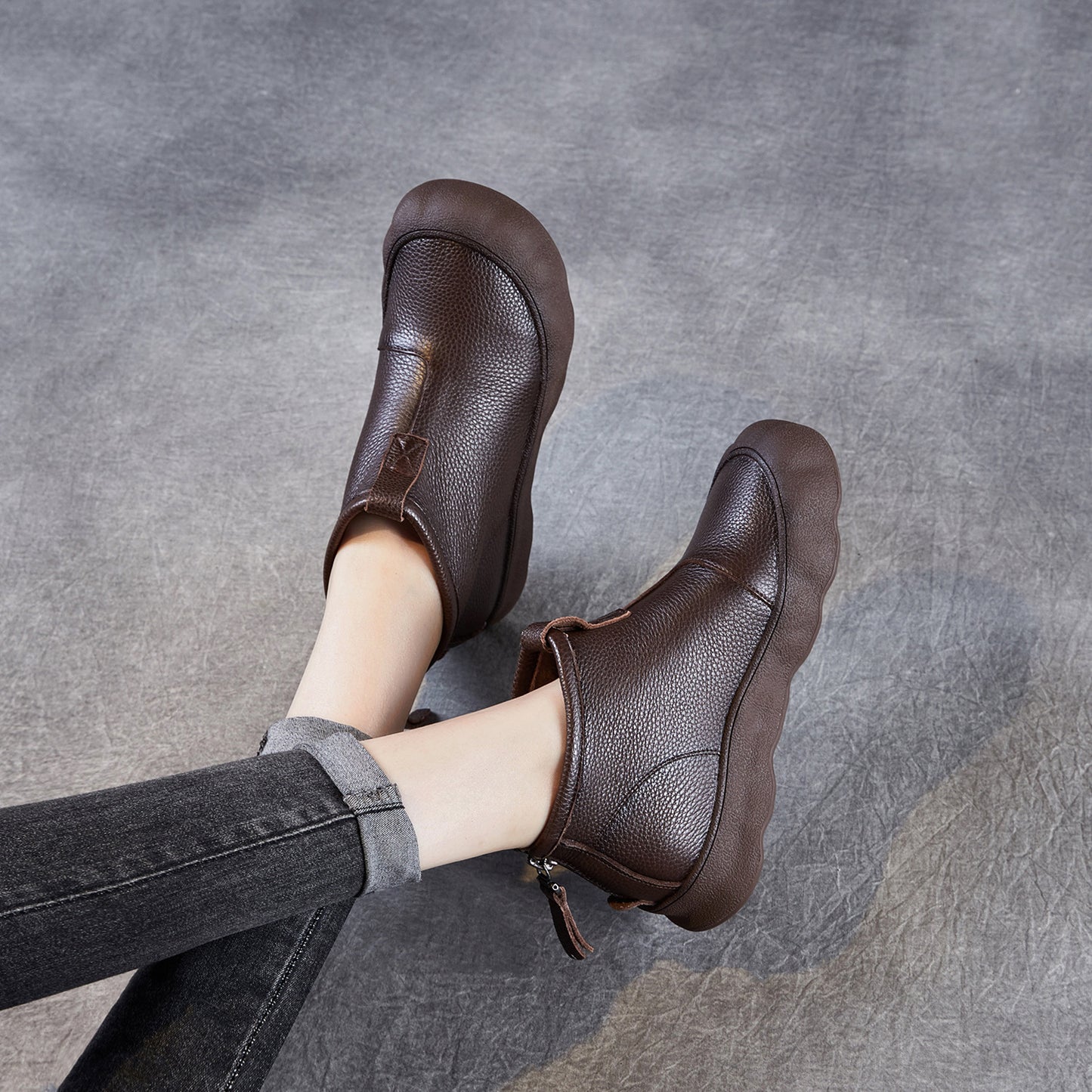 Ankle Female Lady Single Comfortable Genuine Soft Bottom Boots