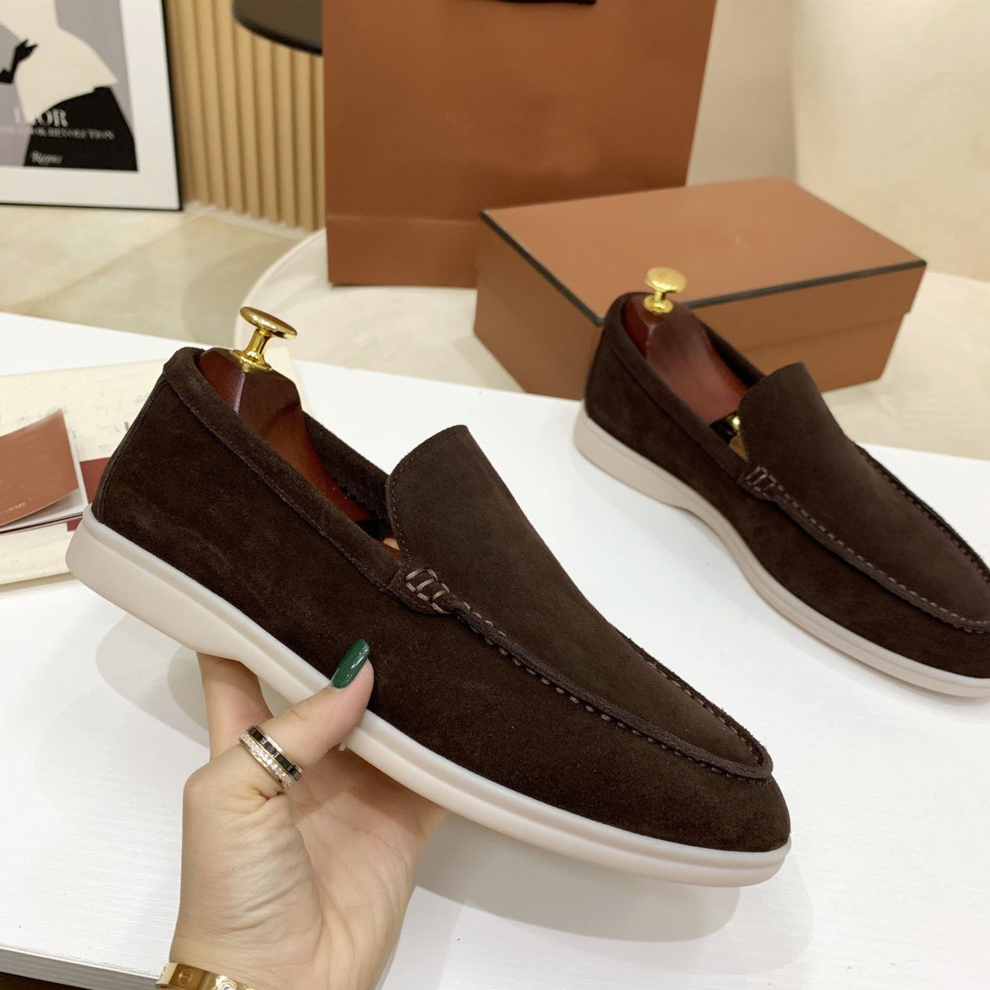 Women's & Men's High Slip-on Sheepskin Flat Large Size Loafers