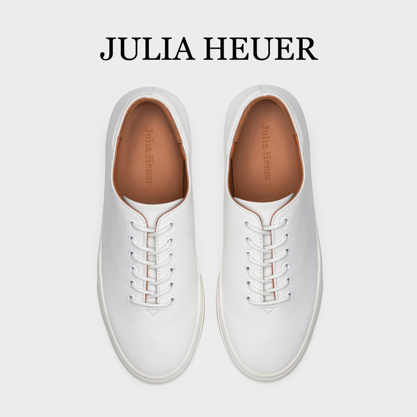 Women's German Niche Lace Up Platform White Casual Shoes