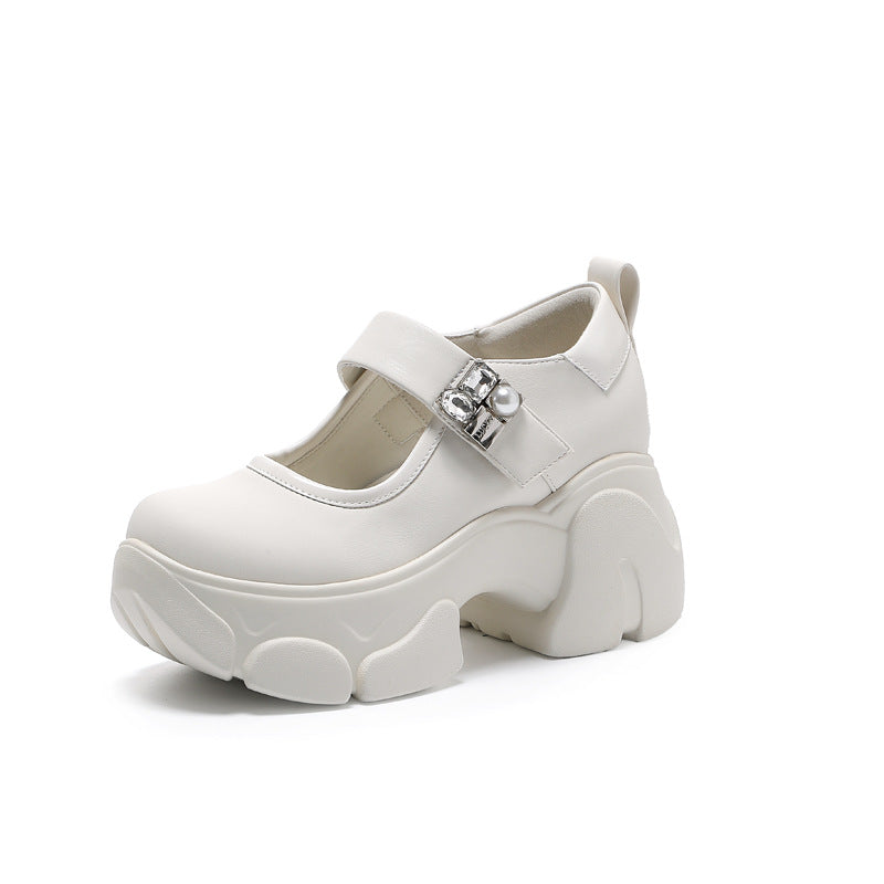 Women's Style High Velcro Autumn Chunky Waterproof Platform Shallow Mouth Women's Casual Shoes
