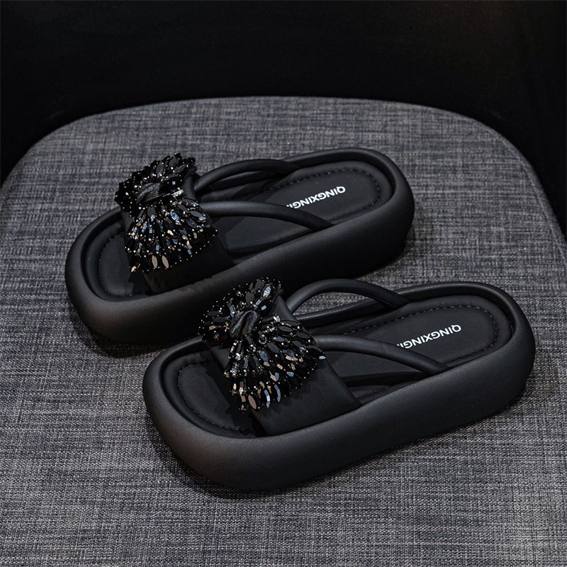 Women's Version Thick Bottom For Outdoors Breathable Height Increasing Leisure Slippers