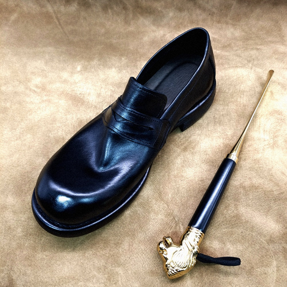 Men's Washed Horse Big Head Slip-on Mickey Warped Loafers/doug Shoes