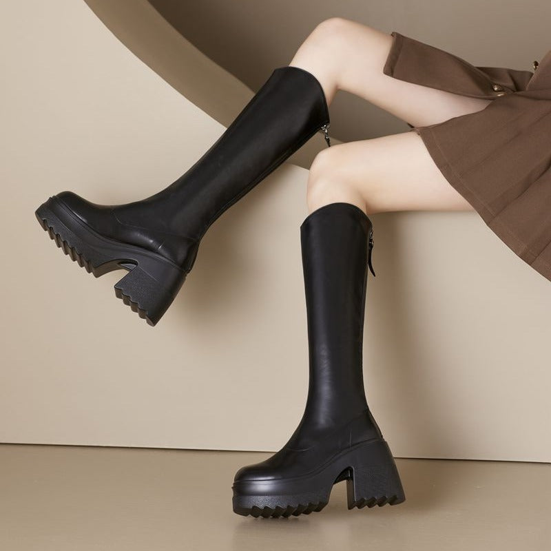 Women's The Knee Spring High Riding Thick Bottom Boots