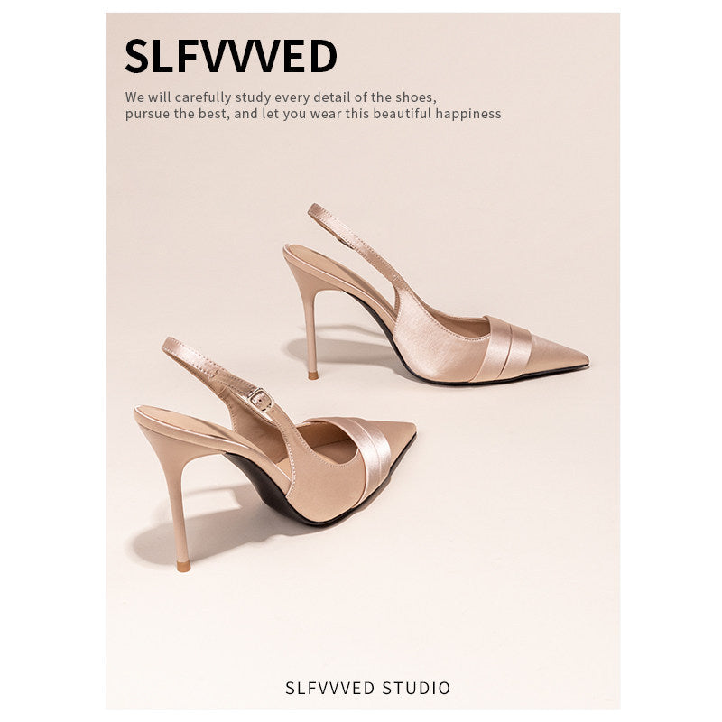 Nude High Female Niche Beautiful Pointed Stiletto Temperament Heels