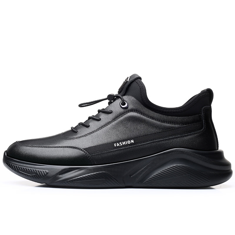 Men's Winter Fleece-lined With Hidden Top Layer Cowhide Sports Men's Shoes