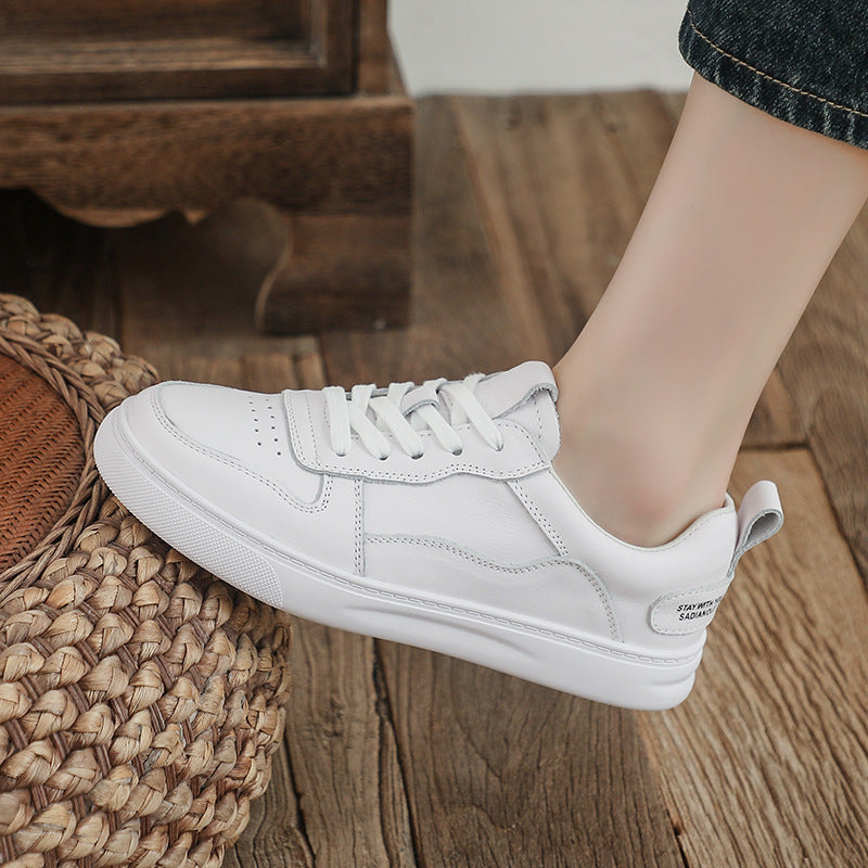 Women's Top Layer Cowhide Summer Flat Sports Portable Men's Shoes