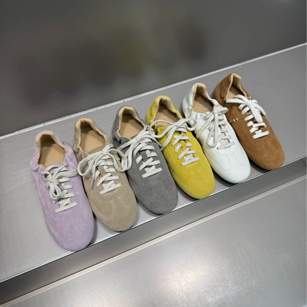 Women's Retro Loose Pleated German Training Thin Low Comfortable Women's Sports Shoes