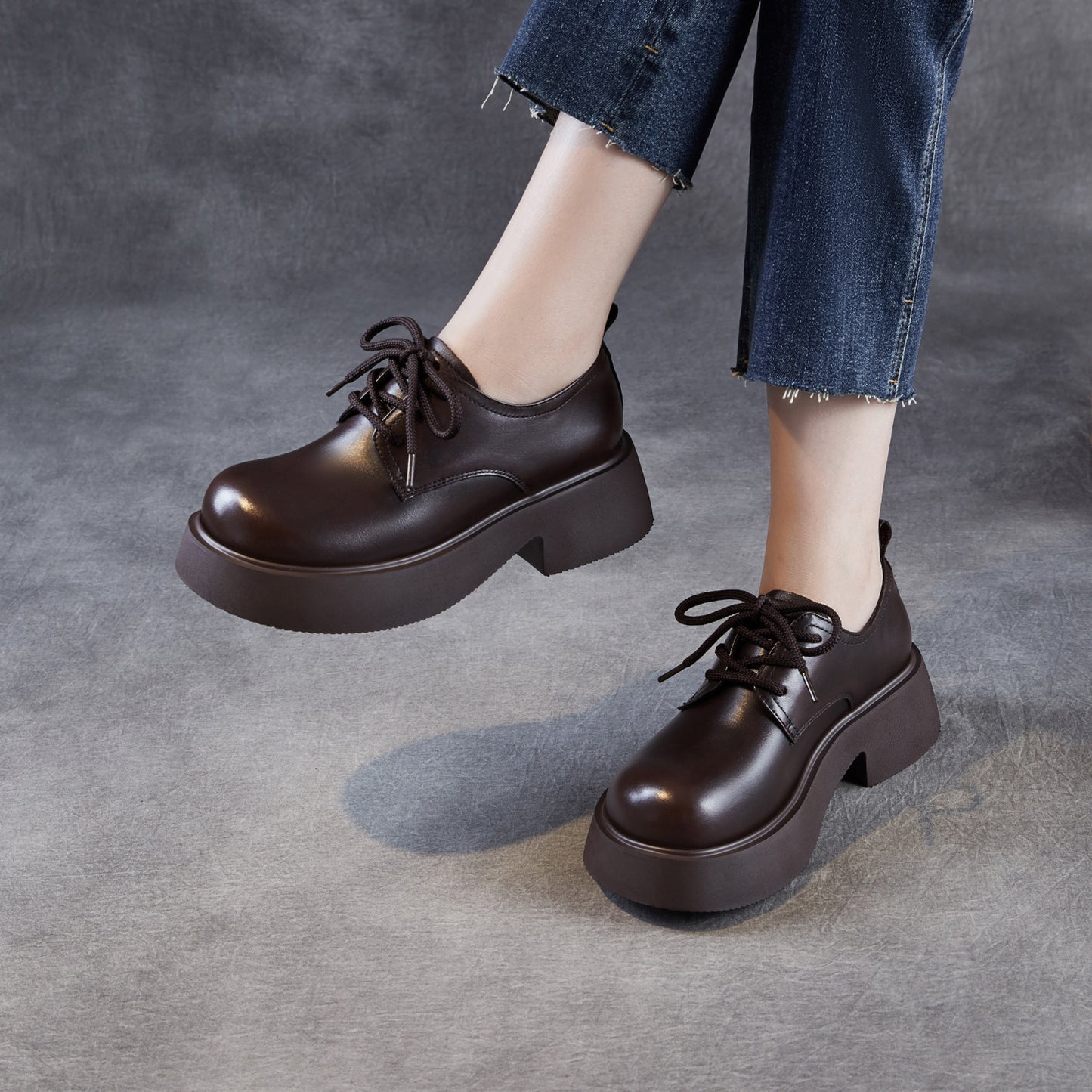 Women's Authentic British Style Thick Bottom Small For Retro Women's Casual Shoes
