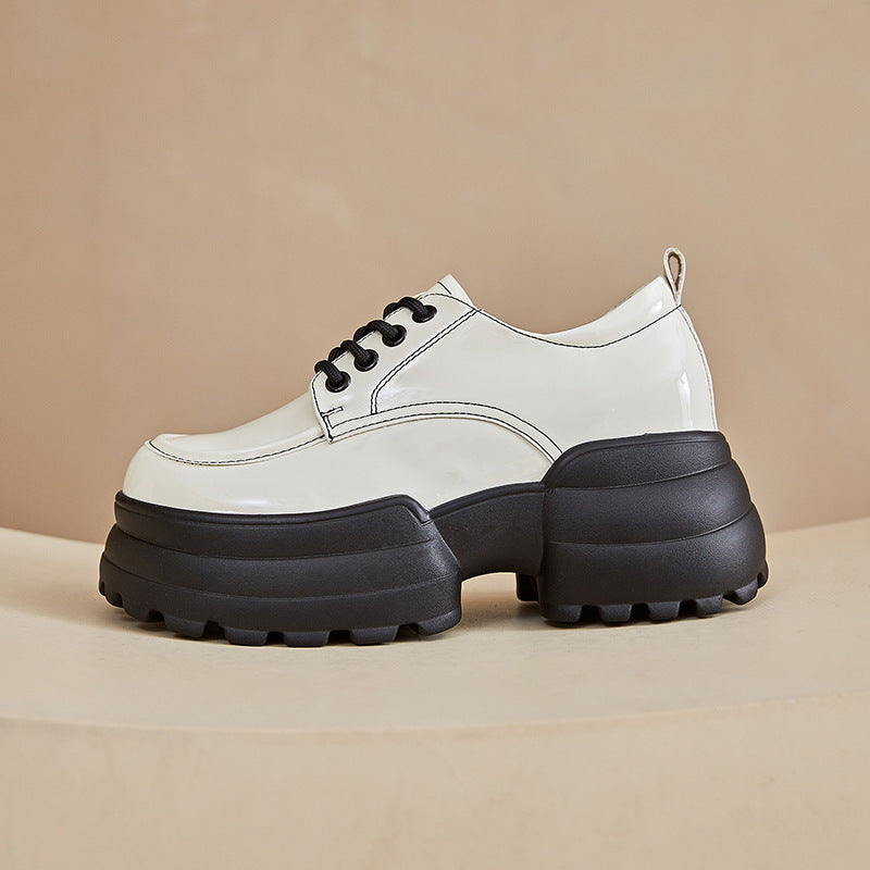 Women's Patent For Autumn College Style Thick Heels