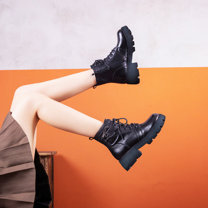 Women's Elegant Martin British Fashion Platform Boots