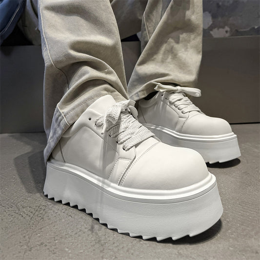 Niche Design Thick Bottom Hight Increasing Big Head Men's Board Shoes
