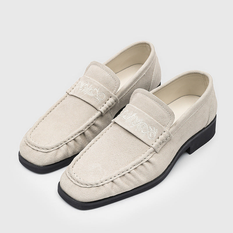 Trendy Spring Slip-on Korean Retro Black Loafers/doug Shoes
