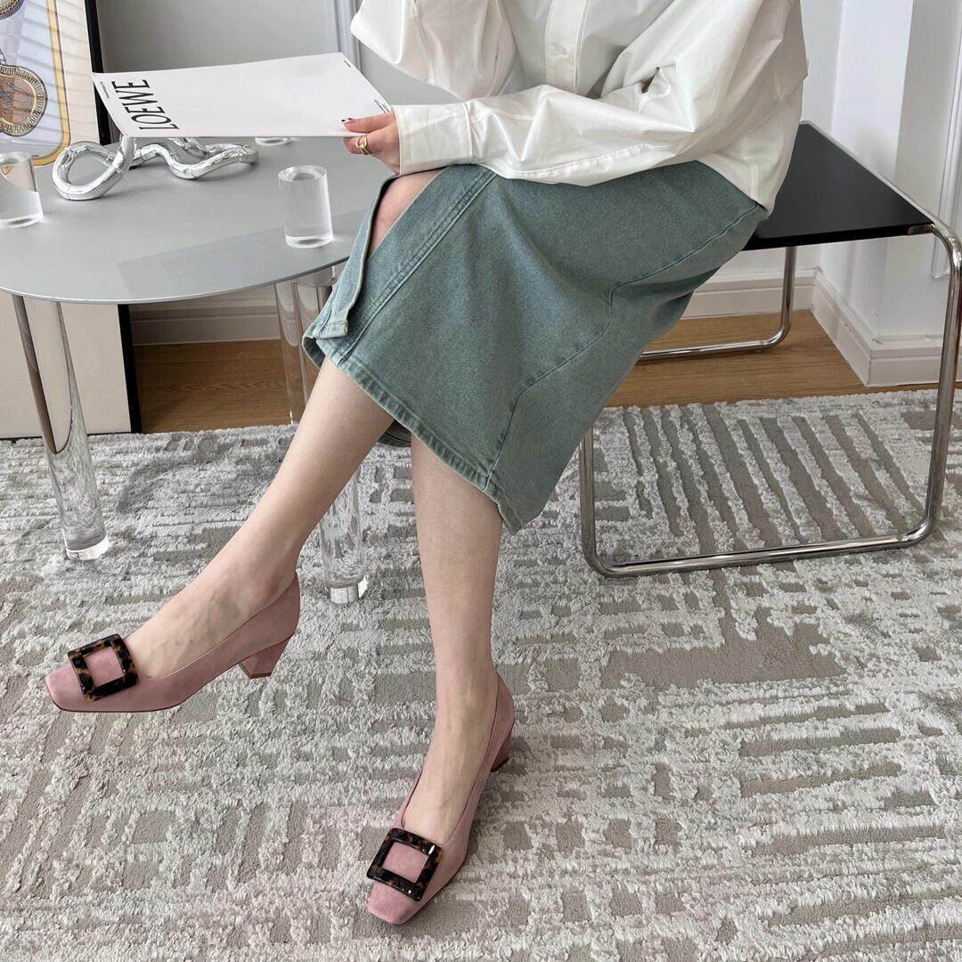 Chunky Pumps Female Low-cut Authentic Commuter Women's Fashion Shoes