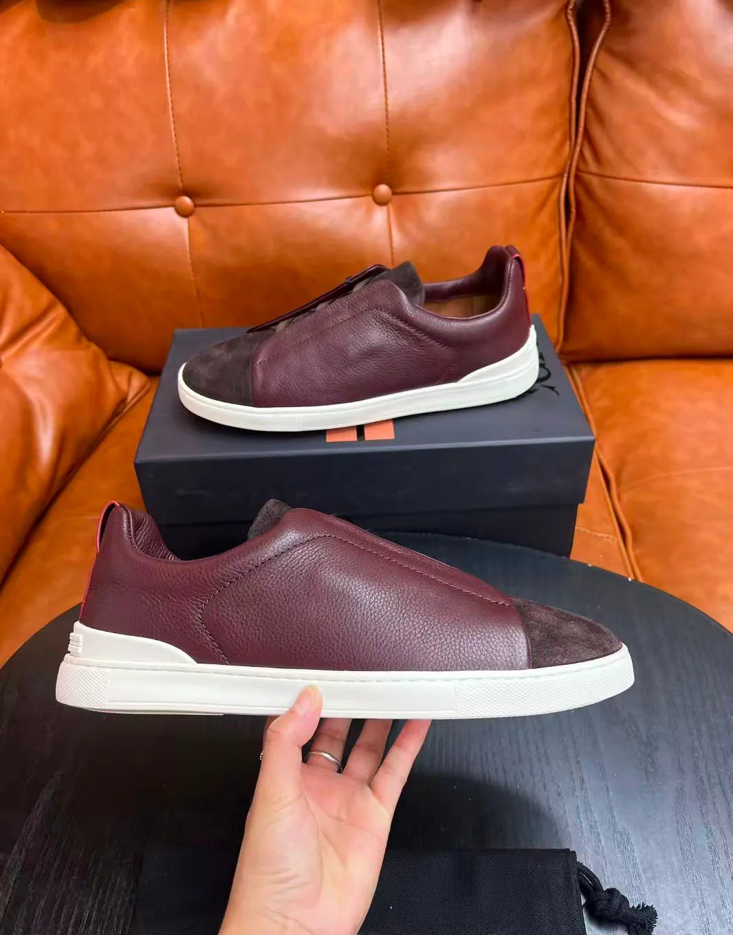 Women's & Men's Cover Flat Solid Color Suede High-cut Sneakers