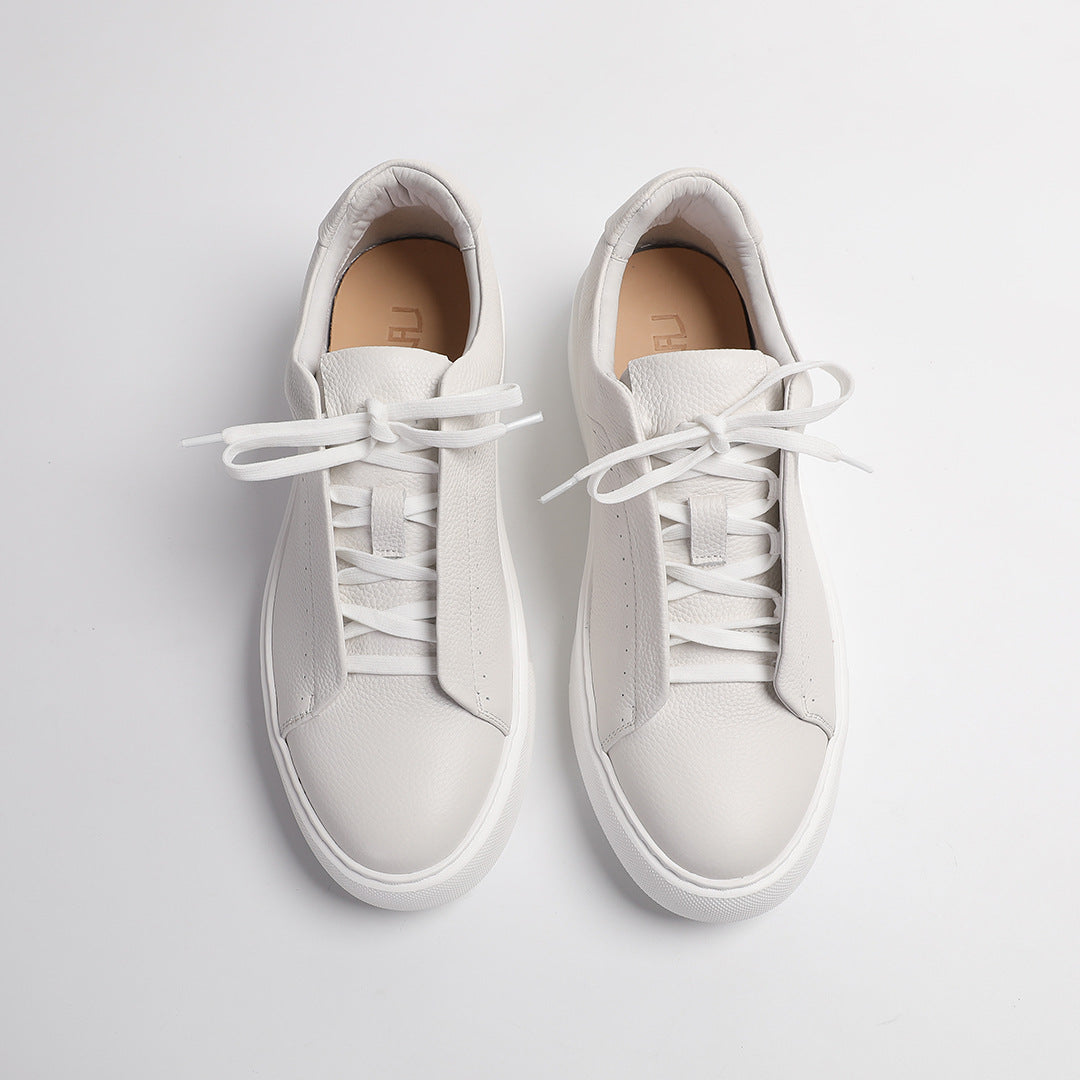 Men's Business White British Thick Bottom Lightweight Green Korean Style Top Men's Board Shoes