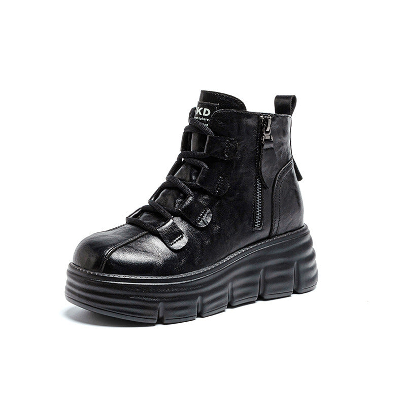 Women's Bottom Height Increasing Insole Side Zipper Women's Cotton Shoes
