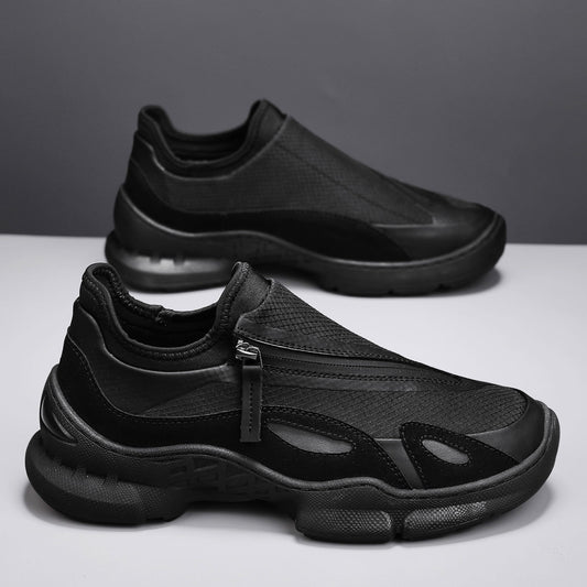 Men's Pure Black Lightweight Soft Sole Warrior Dad Men's Casual Shoes