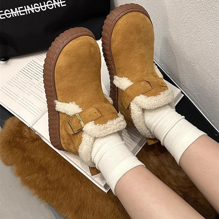 Women's Warm Furry For Fleece-lined Platform Plus Women's Shoes