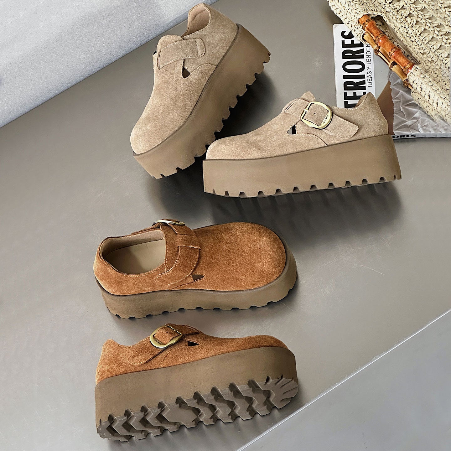 Women's Genuine Retro Autumn Slip-on Muffin Thick Bottom Small Versatile Women's Casual Shoes