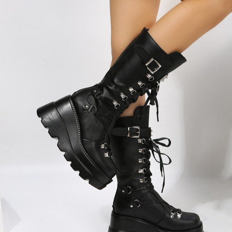 Women's Martens Female Plus Size Punk Handsome Boots