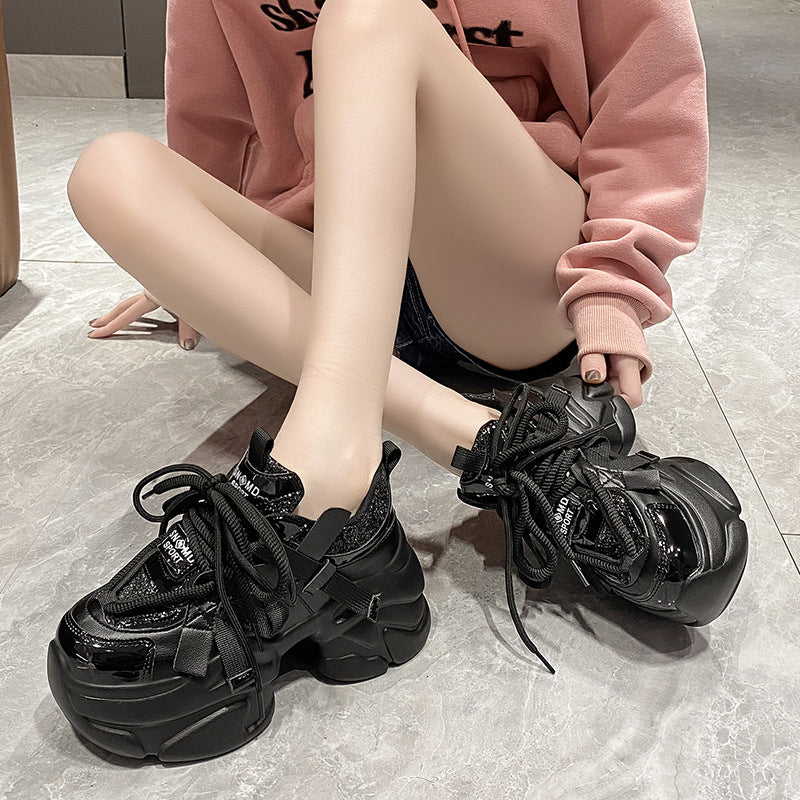 Casual Women's Dad Korean Platform Portable Sneakers