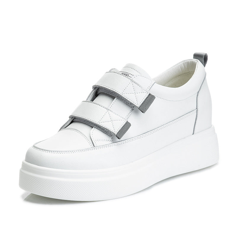 Women's White Breathable Spring Platform Sports Board Heels