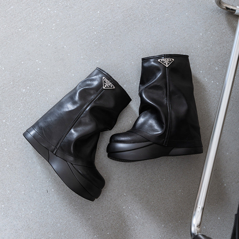 Women's Winter Muffin Thick-soled Small Fried Street Boots