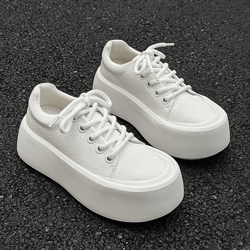 Trendy Design Platform Hight Increasing White Men's Board Shoes