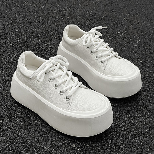 Trendy Design Platform Hight Increasing White Men's Board Shoes