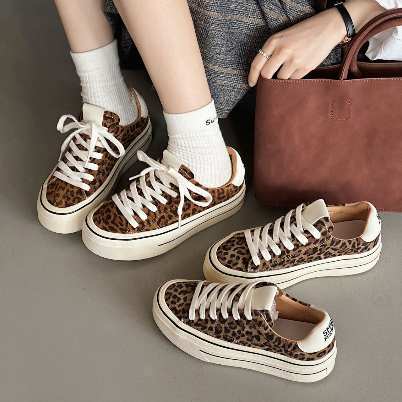 Women's Genuine Platform Board Top Layer Cowhide Comfortable Women's Casual Shoes