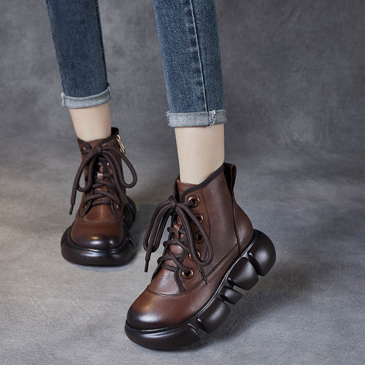 Industry Cowhide Platform Wedge Dr. Martens Vintage Fleece-lined Women's Leather Boots