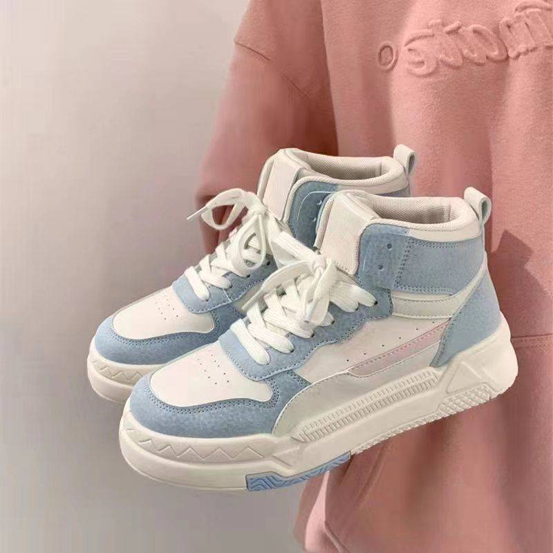 Women's Autumn High Top White Niche Fashion Sports Sneakers