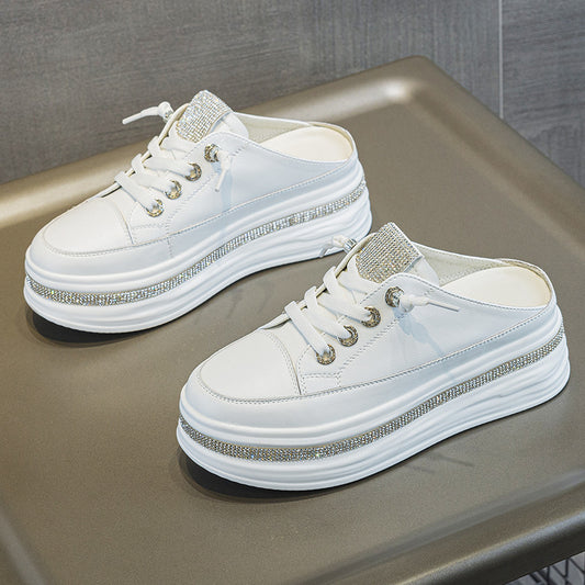 Women's Toe Cap Small Heightened Platform Leisure Thick-soles Slippers