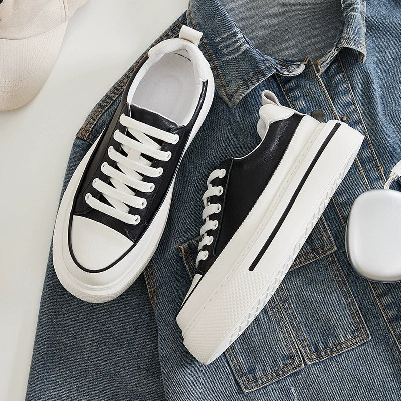 Men's White Summer Korean Style Platform Hight Increasing Men's Shoes