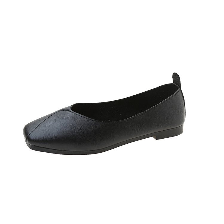 Toe Low-cut Retro Granny Spring Soft Soled Flats Slip-on Casual Shoes