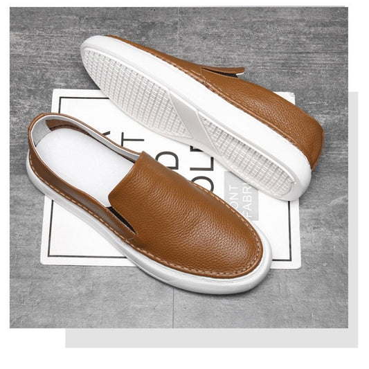 Men's Board Trendy Slip-on Comfortable Cowhide Sneakers