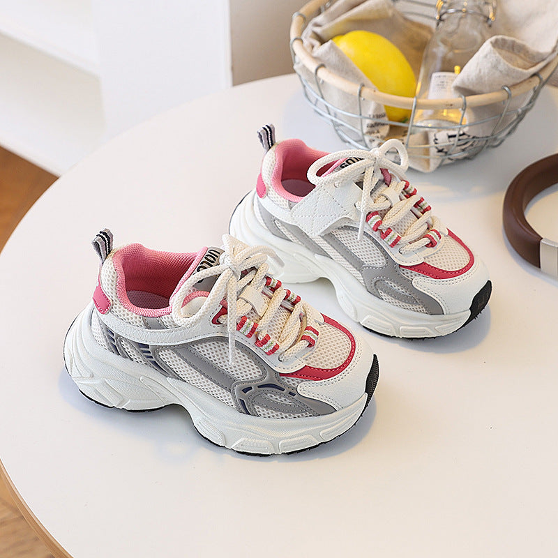 Children's Platform Dad Spring Trendy Breathable Mesh Children's Sports Shoes