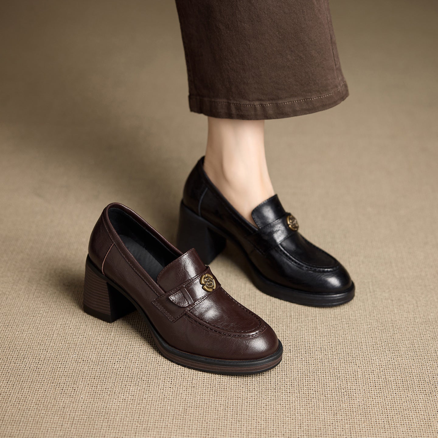 Women's Retro Autumn Genuine Fashion Elegant British Style Small Low-cut Leather Shoes