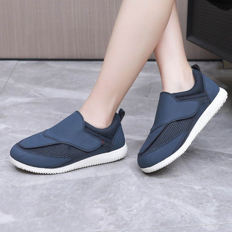Women's Lightweight Widened Velcro Adjustable Flat Breathable Sneakers
