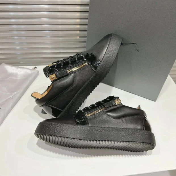 Women's Sports Trendy Double Zipper Design Round Women's Casual Shoes