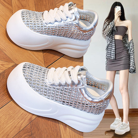 Women's Summer Mesh Breathable Platform Heightened Daddy Sandals
