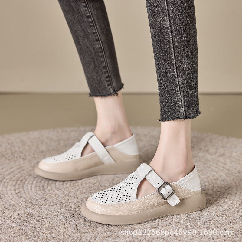 Women's Toe Summer Platform Retro Soft Bottom Surface Handmade Women's Casual Shoes