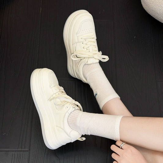 Women's Genuine Elevator Foam Bottom White Spring Men's Shoes