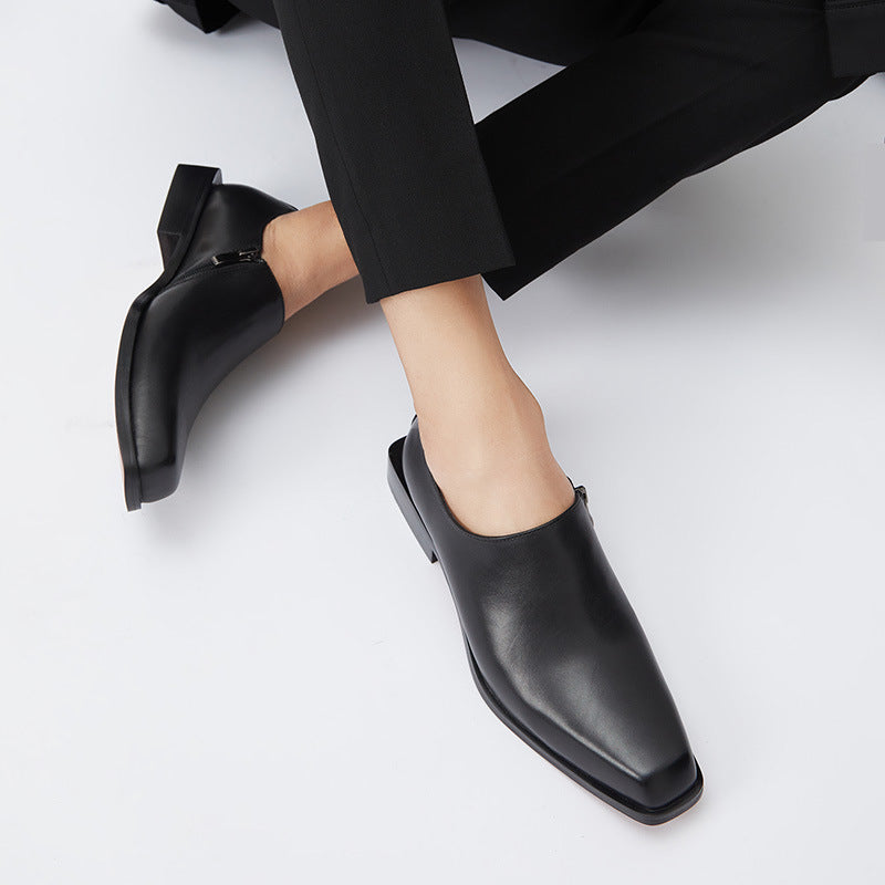 Men's Style Personality Square Toe Business Formal Leather Shoes