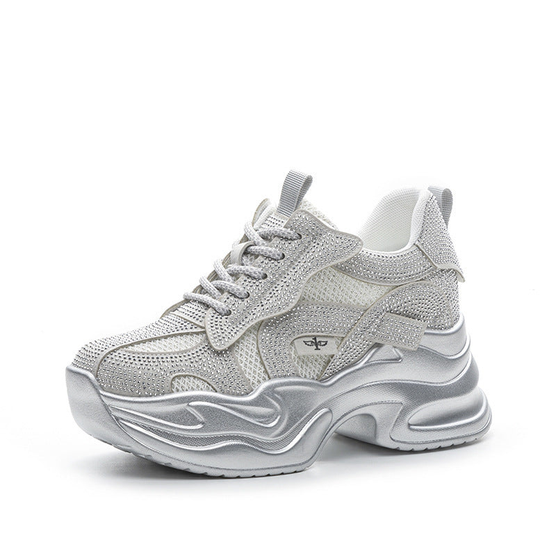 Women's Platform Muffin Height Increasing Insole Dad Mesh Breathable Light Sneakers
